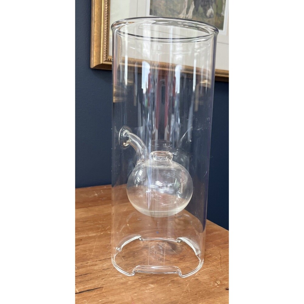 Vintage Wolfard Glass Blowing Company Hand Blown 9” Glass Oil Lamp